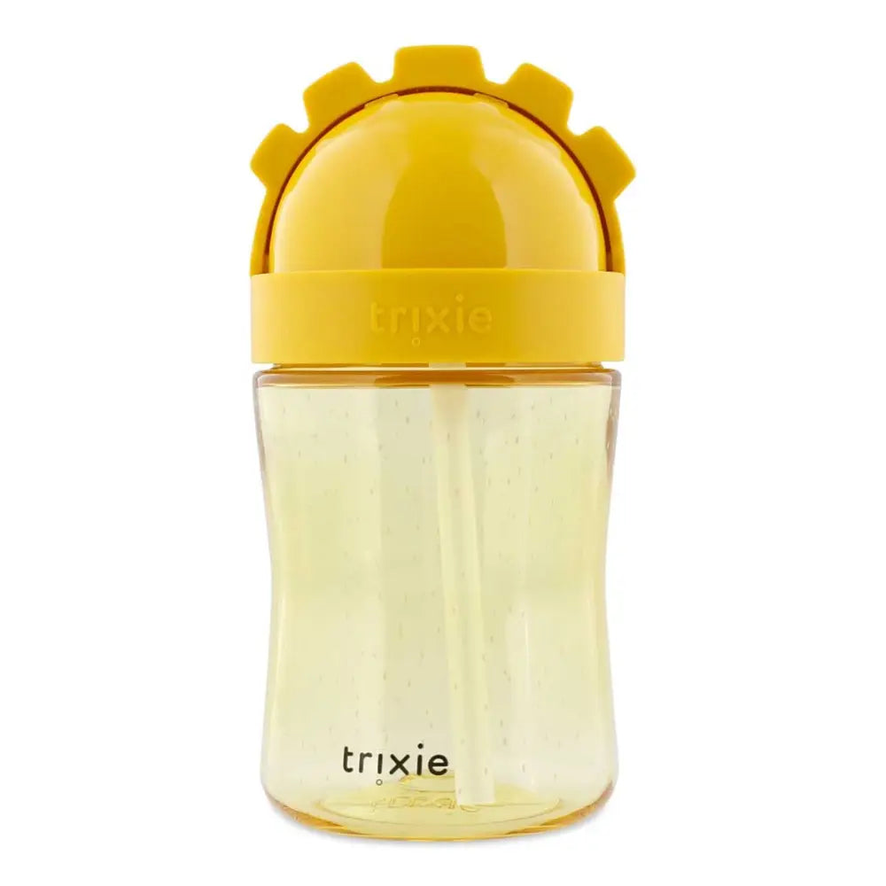 Trixie Straw Cup | Spill-Resistant Tritan™ Drinking Cup with Hygienic Lid &amp; Easy-to-Clean Design for Independent Drinking | 9 Months Onwards | Mr. Lion