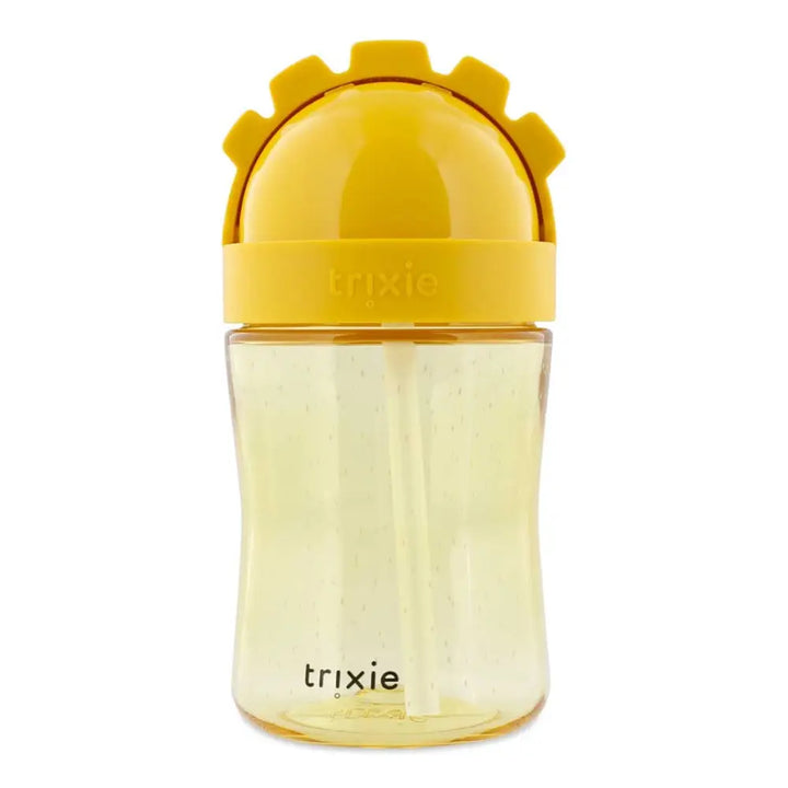 Trixie Straw Cup | Spill-Resistant Tritan™ Drinking Cup with Hygienic Lid &amp; Easy-to-Clean Design for Independent Drinking | 9 Months Onwards | Mr. Lion