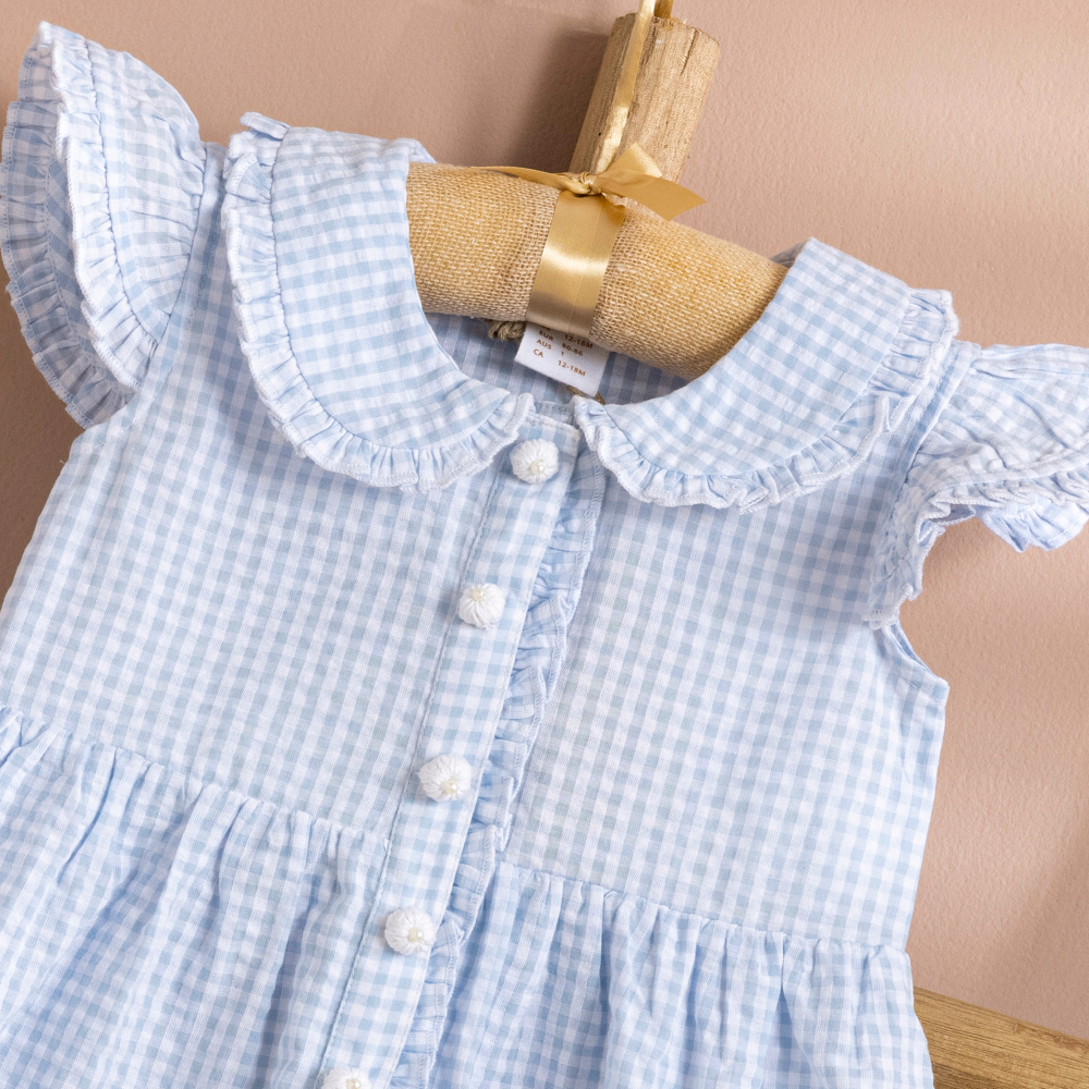 Baby Forest Poshaak Checkered Frilled Baby Girl Dress