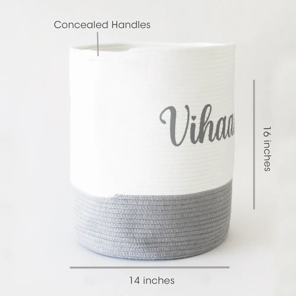 The Tiny Trove Personalized Storage Basket - Set of 3 - Woodland Theme - Grey
