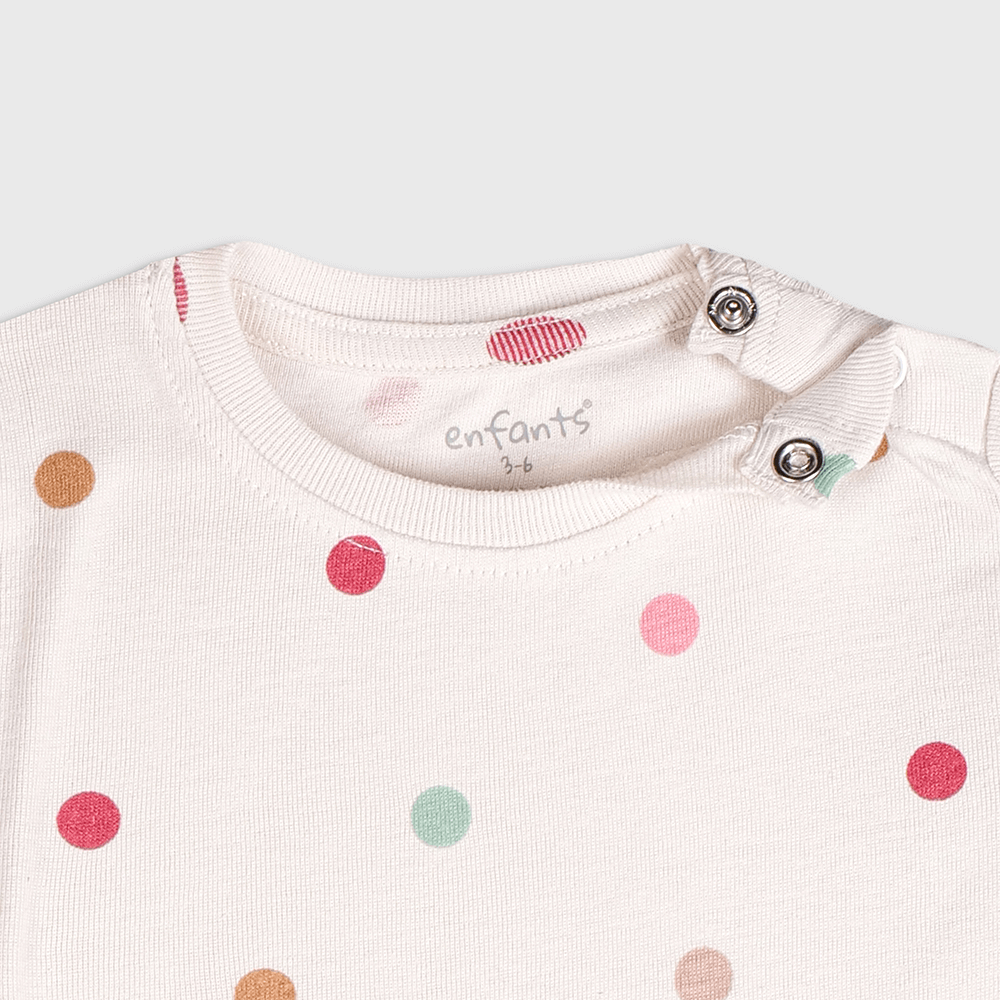 Enfants Polka Delight Co-ords- Beige