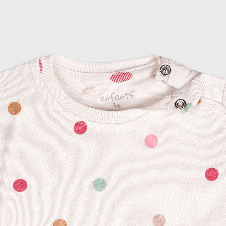 Enfants Polka Delight Co-ords- Beige