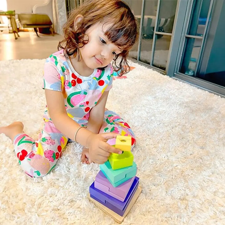 Curious Cub Montessori Box 12 | 6-Piece Practical Skills Toy Set | Play Sink, Logical Stacker &amp; Puzzles | 2.3 Yrs+