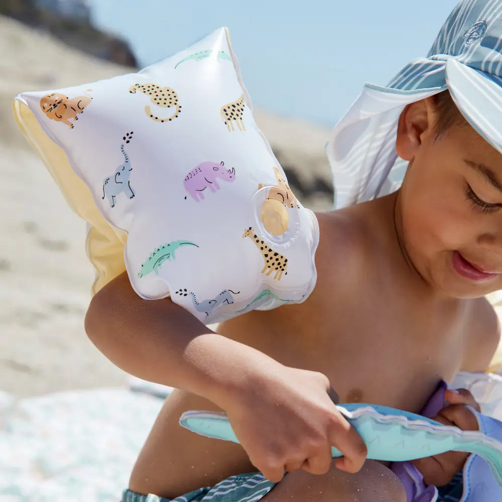 Swim Essentials Swim Arm Bands,  Inflatable PVC Water Floats for Kids 2–6 Years, Beige - Roamer