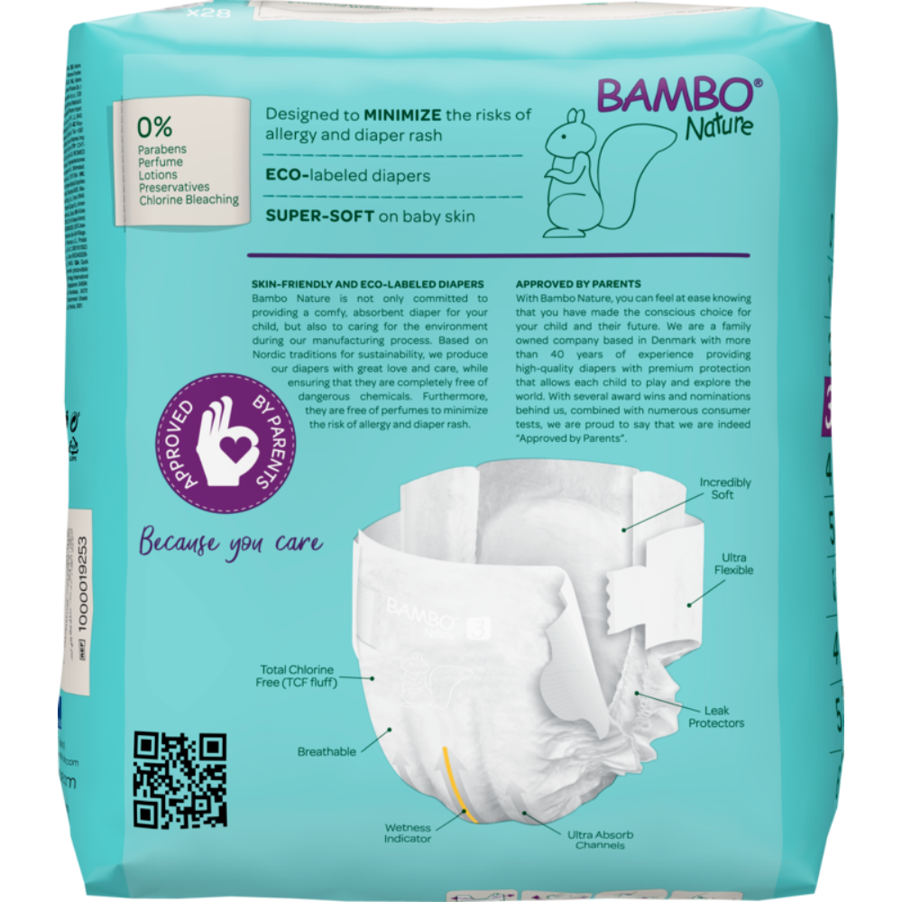 Bambo Nature Skin Friendly Tape Diapers - Medium (4-8 kgs)