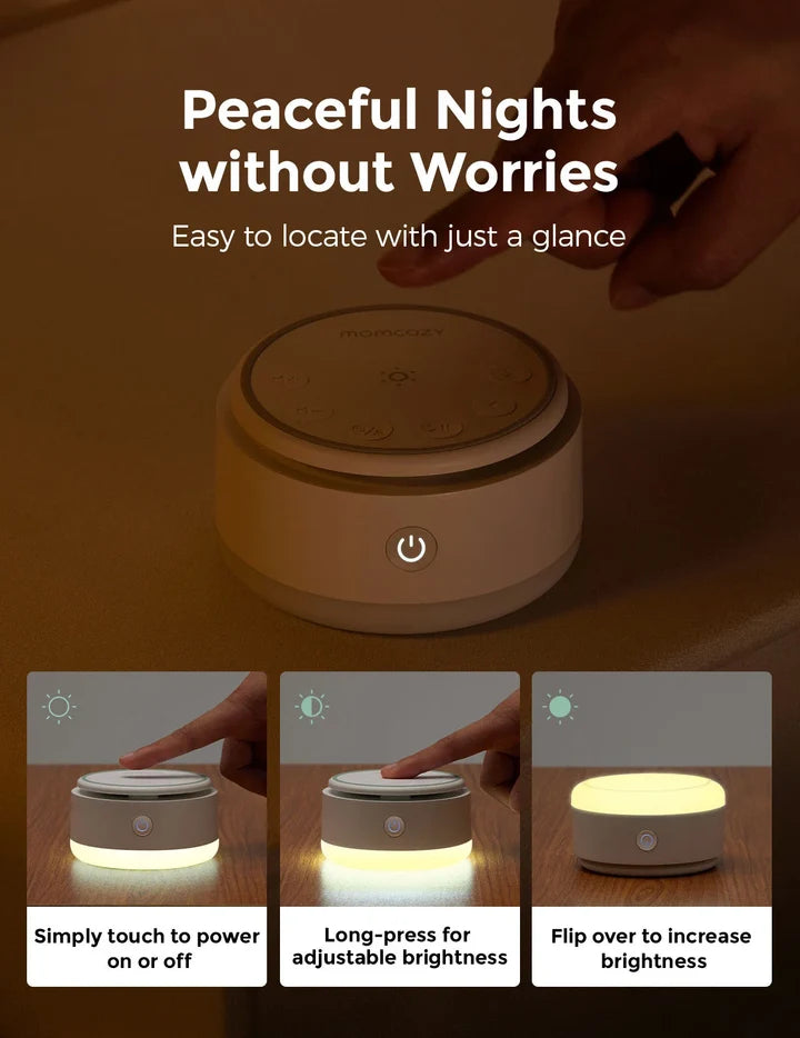 Momcozy Bedtime Portable White Baby Sound Machine (Warm Light)