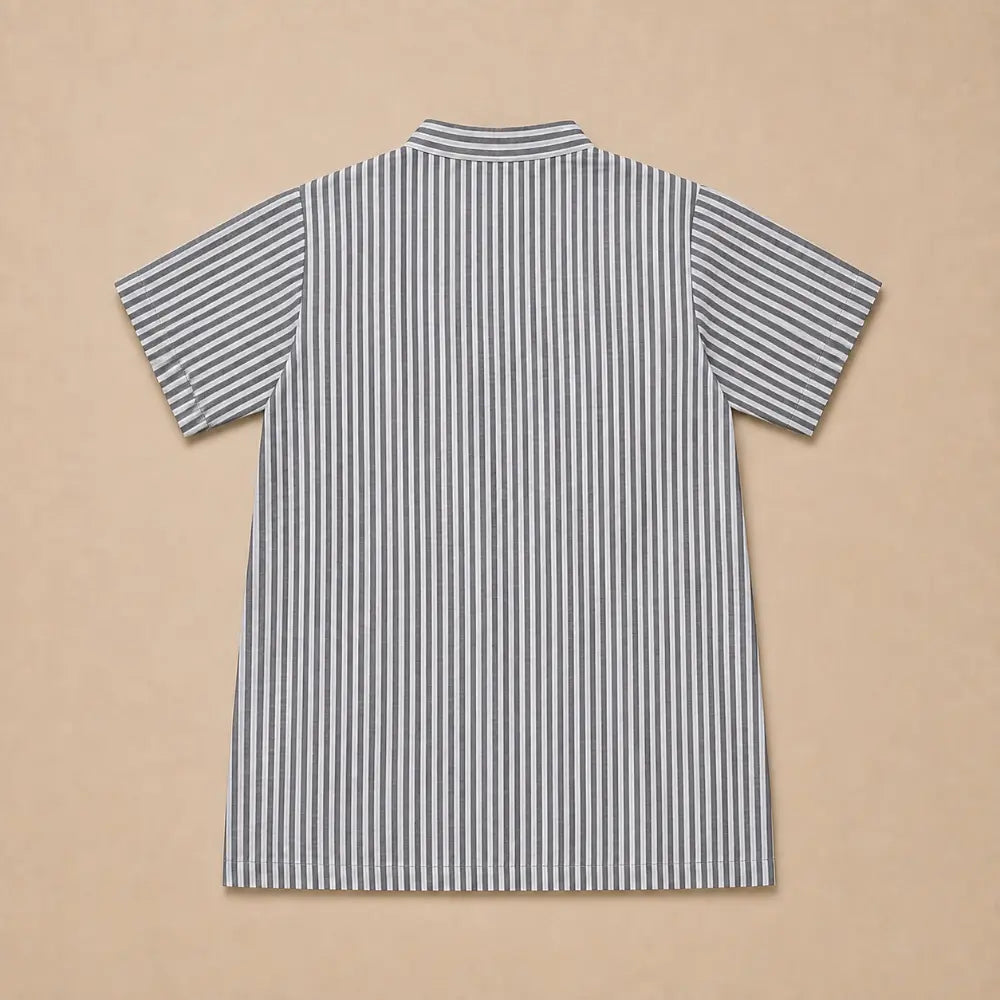 Sweetlime By AS Organic Cotton Striped Kurta with Navy Blue Pants Co-Ord Set