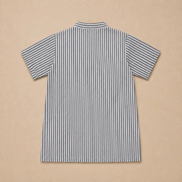 Sweetlime By AS Organic Cotton Striped Kurta with Navy Blue Pants Co-Ord Set