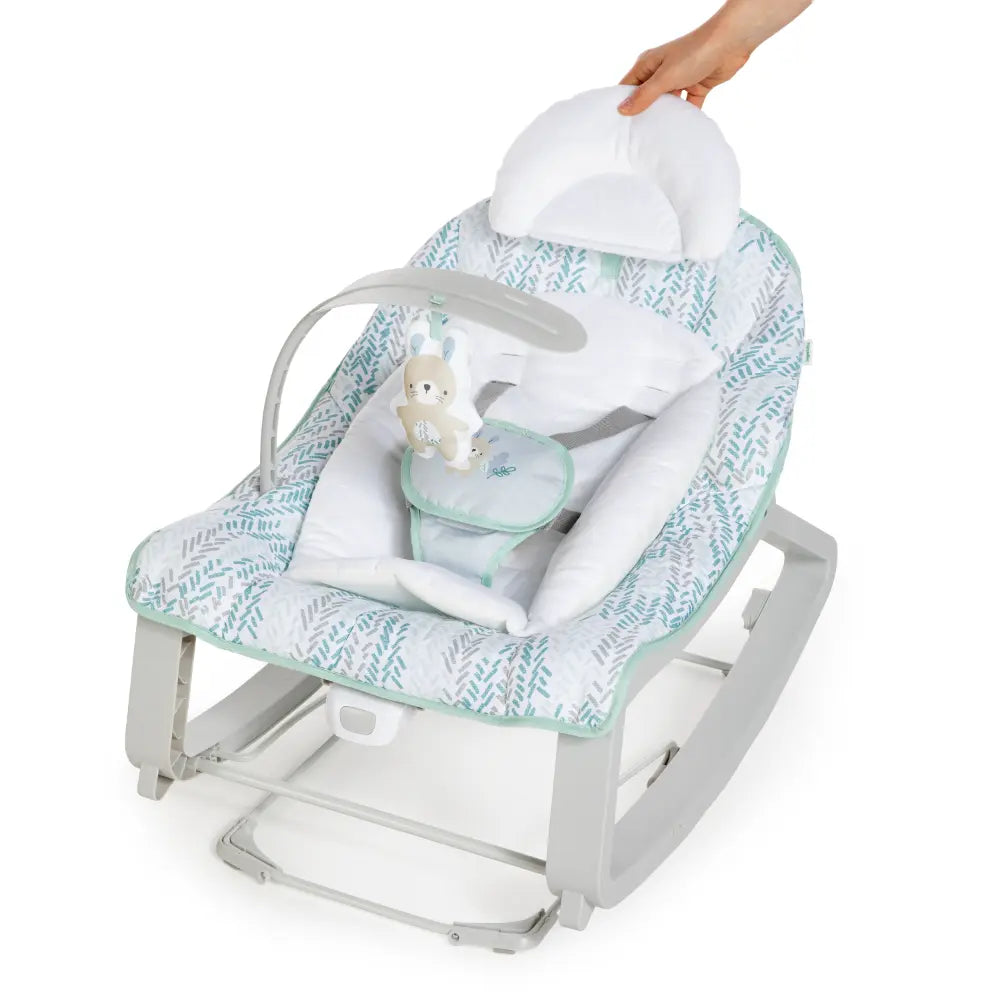 Ingenuity Keep Cozy 3-in-1 Grow with Me Baby Bouncer, Rocker &amp; Toddler Seat with Vibrations, Spruce, 0 - 30 months