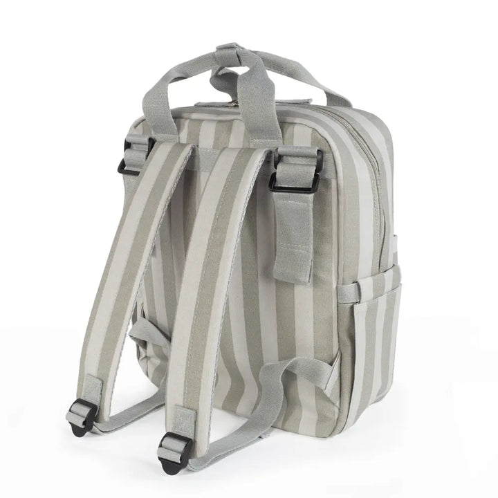 Walking Mum Diaper Backpack with Changing Pad, Large Capacity, Water-Resistant with Multi-Pocket Organizer, Insulated Bottle Pocket, Shoulder &amp; Stroller Straps, Personalized Charm, Striped Print - Green