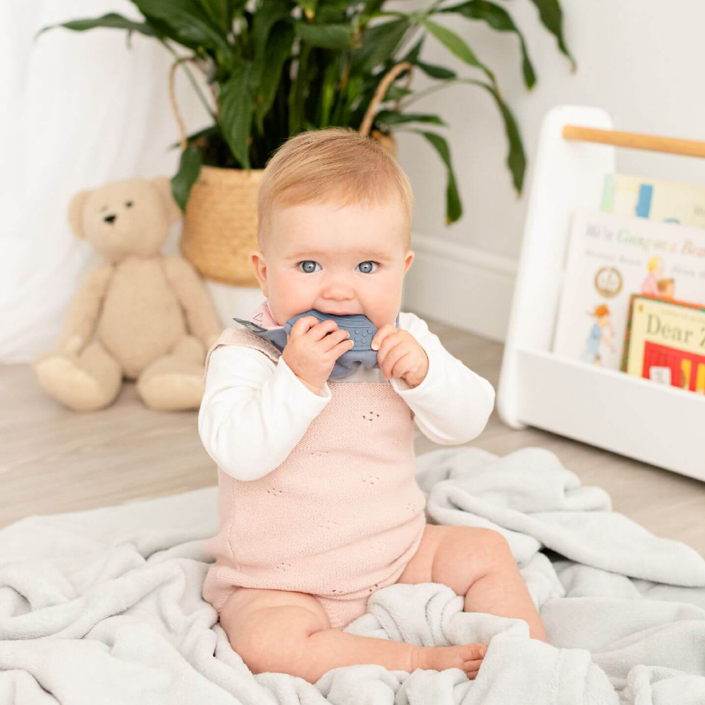 Cheeky Chompers Baby Bib with Teether - Made With Love Neckerchew