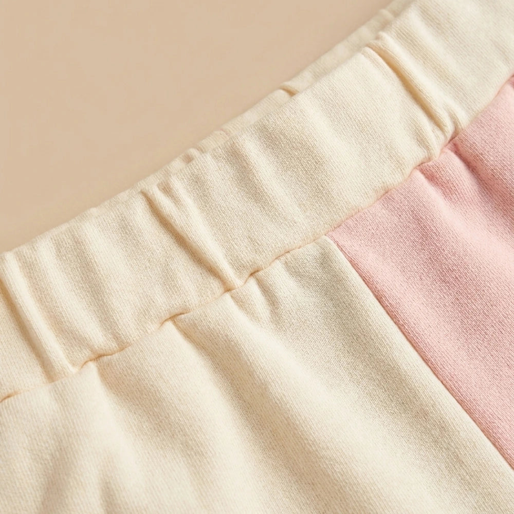 Faura Unisex Banana Cotton Snuggle Co-ord - Ivory / Soft Pink