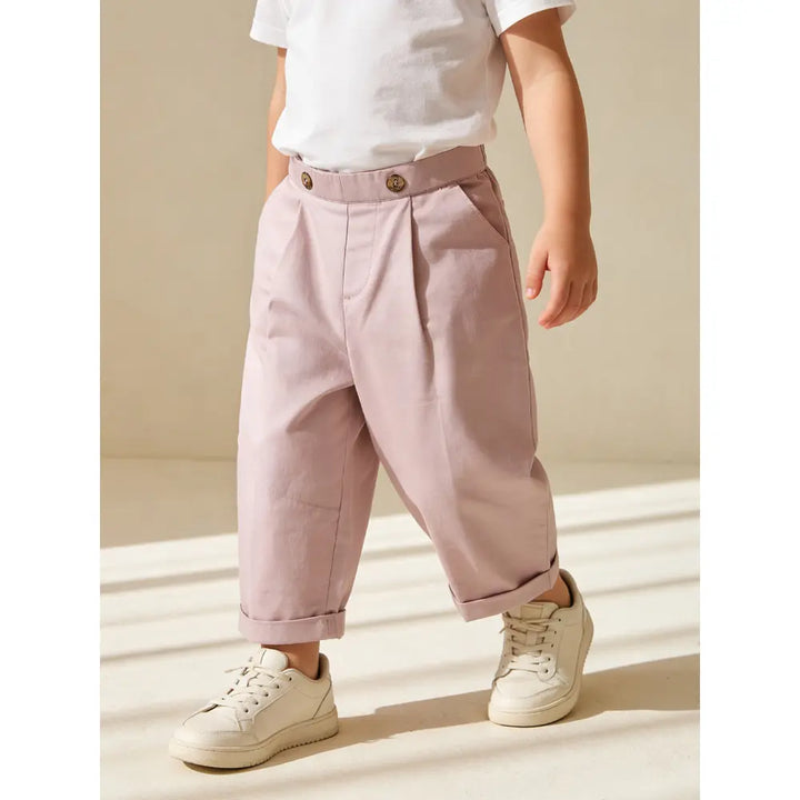 The Baby Trunk Unisex Comfy Solid Pants - Pink