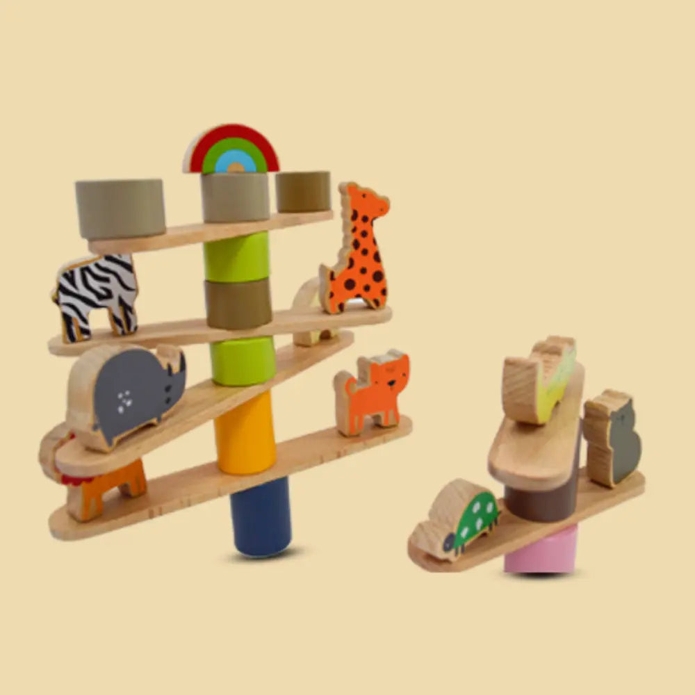 Playbox Wooden Zoo Tower Balancing Activity Toy