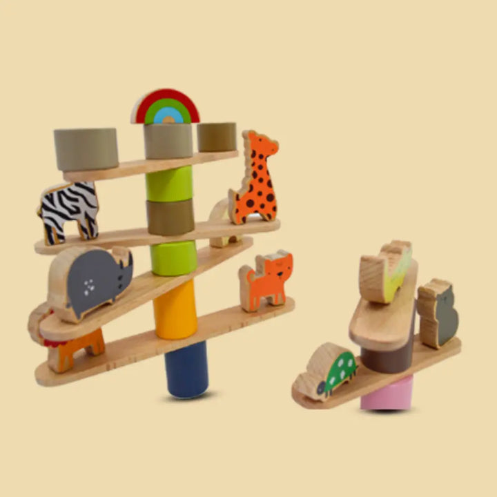 Playbox Wooden Zoo Tower Balancing Activity Toy