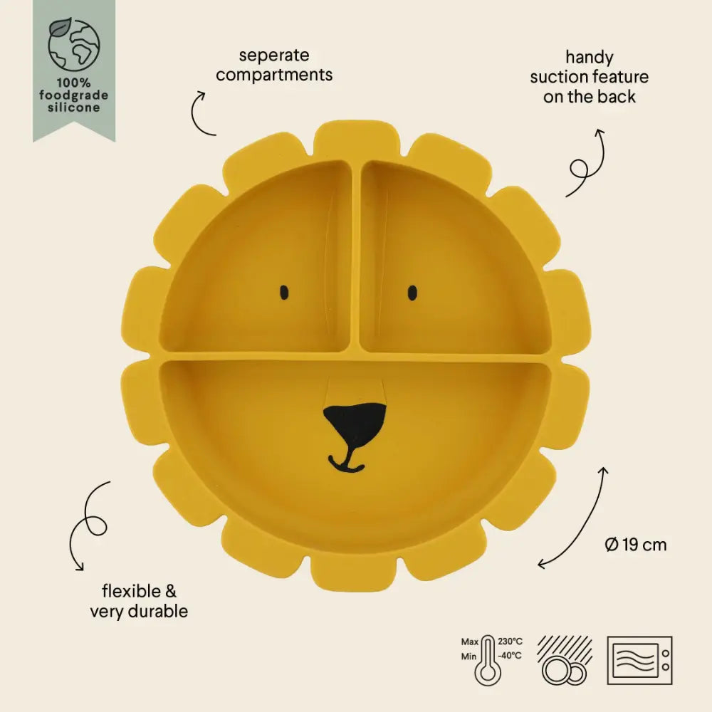 Trixie Silicone Divided Suction Plate - Mr. Lion