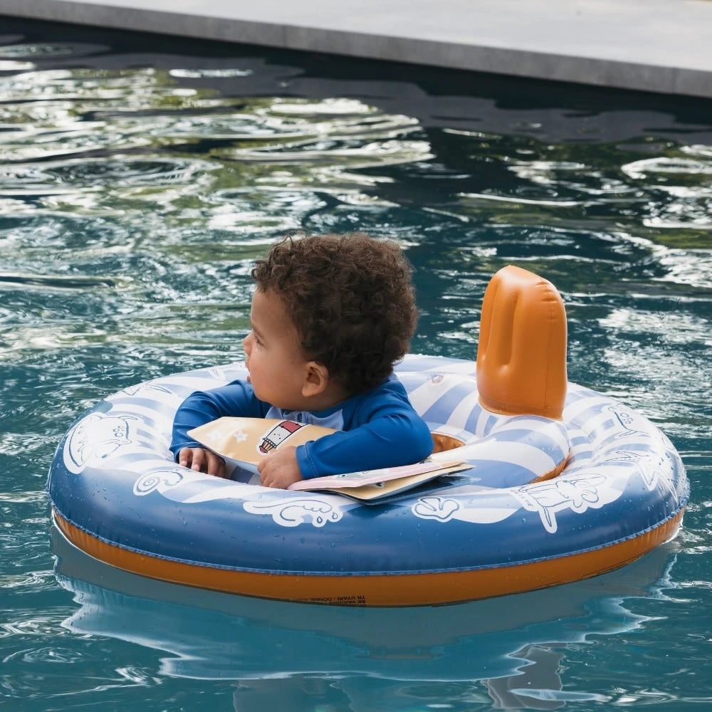 Swim Essentials Baby Float,  Inflatable PVC Baby Swim Seat for Infants 1–2 Years (11kgs to 15kgs), Blue/Red - Surfer