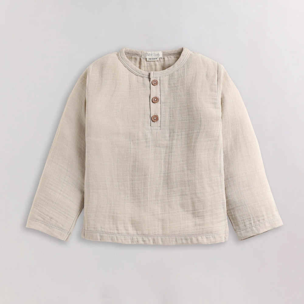 Cot &amp; Candy Baby Organic Boys Cordset - Oatmeal