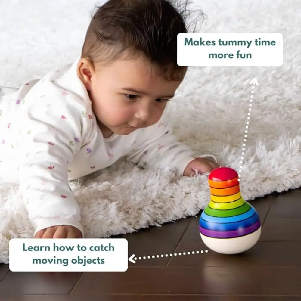 Curious Cub Montessori Box 3 | 8-Piece Tummy Time &amp; Motor Skill Toy Set | Rainmaker, Flashcards &amp; More | 5+ Months