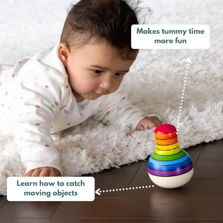 Curious Cub Montessori Box 3 | 8-Piece Tummy Time &amp; Motor Skill Toy Set | Rainmaker, Flashcards &amp; More | 5+ Months