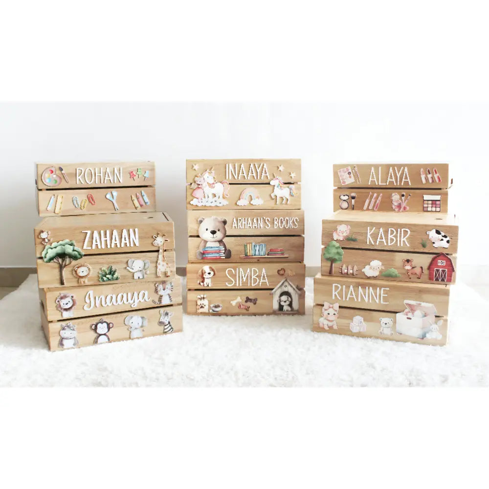 The Tiny Trove Personalized Wooden Box - Dinosaur Theme