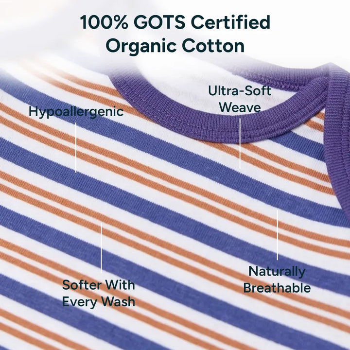 Nintara Baby 100% Unisex Cotton Bodysuit &amp; Pant Set – Midnight Stripes