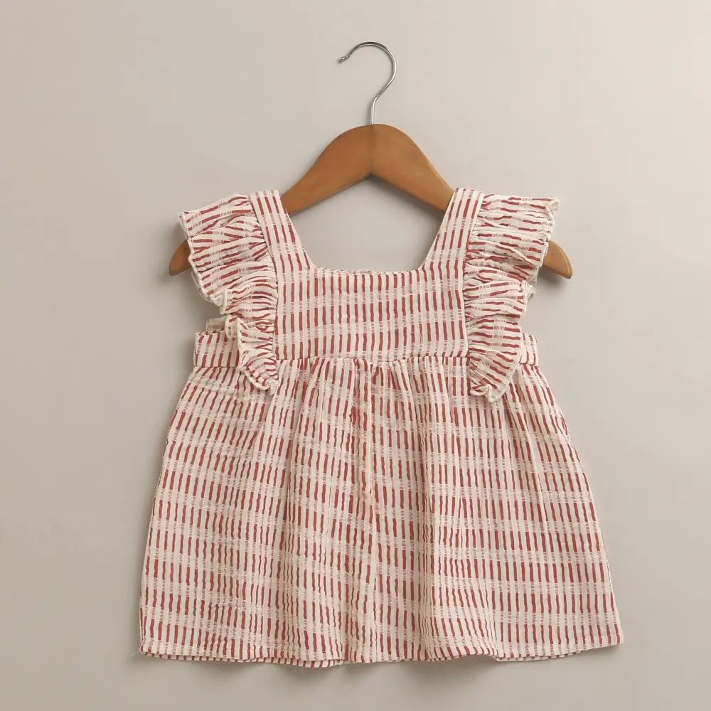 Sweetlime By As Candy Stripe Cotton Ruffle Summer Co-ord Set
