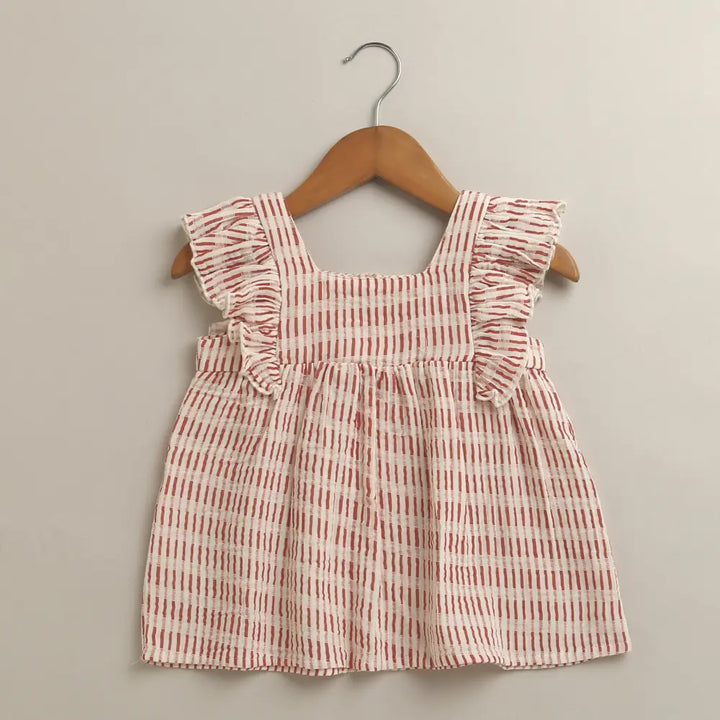 Sweetlime By As Candy Stripe Cotton Ruffle Summer Co-ord Set