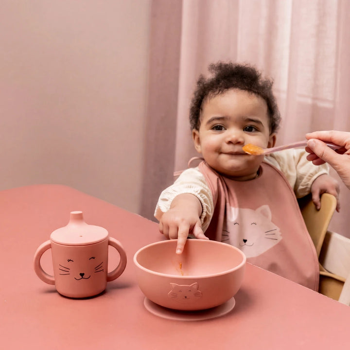 Trixie Silicone Suction Bowl | 100% Food-Grade Silicone Feeding Bowl with Stick &amp; Stay Base, Easy-Clean Design &amp; Self-Feeding Support | 4 Months Onwards | Mrs. Cat