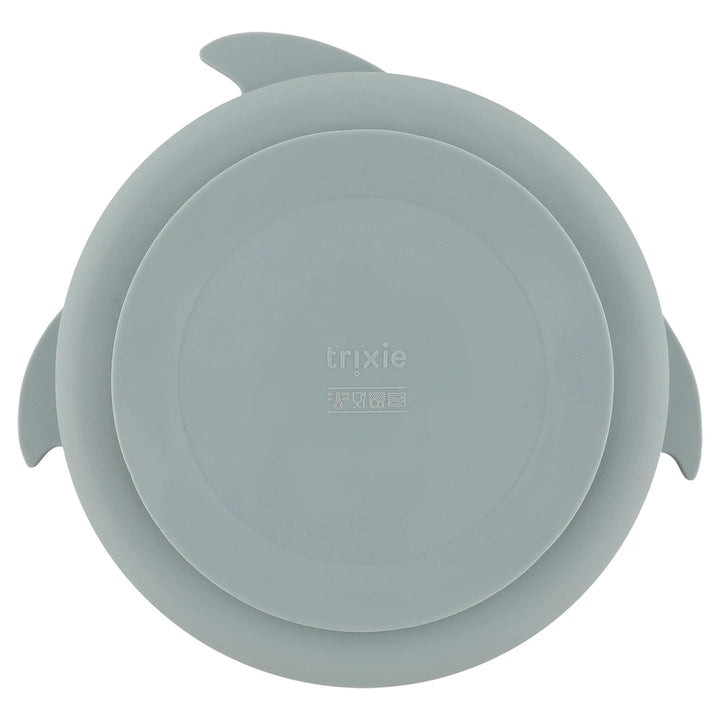 Trixie Silicone Divided Suction Plate | 100% Food-Grade Silicone Plate with Stick &amp; Stay Base, Compartments &amp; Easy-Clean Design | 4 Months Onwards | Mr. Shark