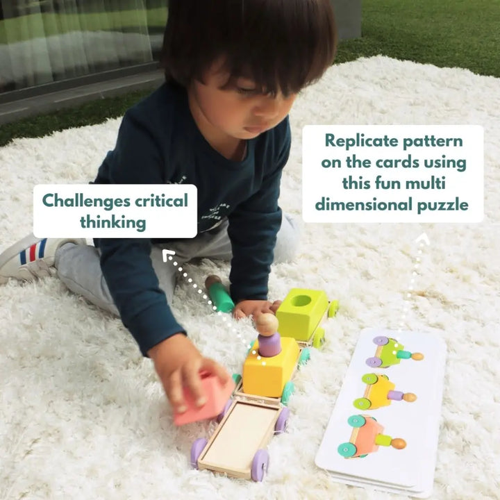 Curious Cub Montessori Box 14 | 7-Piece Sensory &amp; Cognitive Toy Kit | Memory Game, Mosaic Board &amp; More | 2.9 Yrs+
