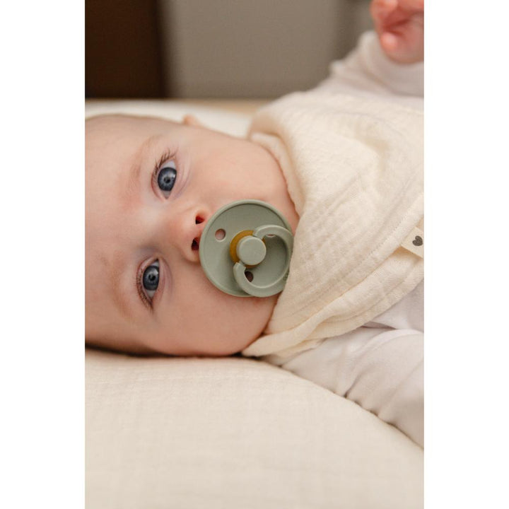 BIBS Latex Orthodontic Nipple Pacifier Size 1 - Pack of 2 (Colour) - Ivory &amp; Sage