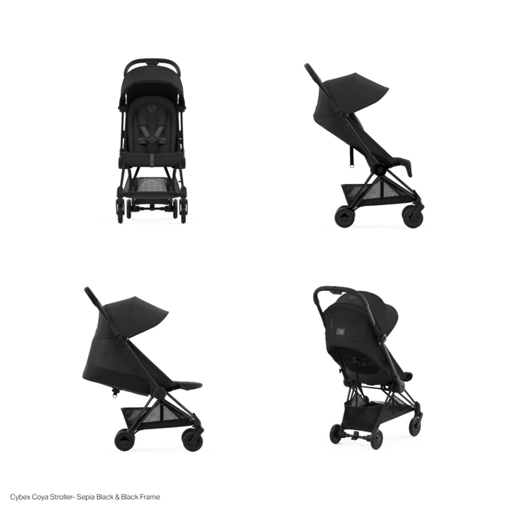 Cybex COYA Compact Travel Friendly Stroller - Sepia Black Matt Black Frame