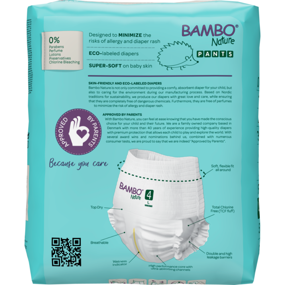 Bambo Nature Skin Friendly Pant Style Diapers - Large (7-12 kgs)