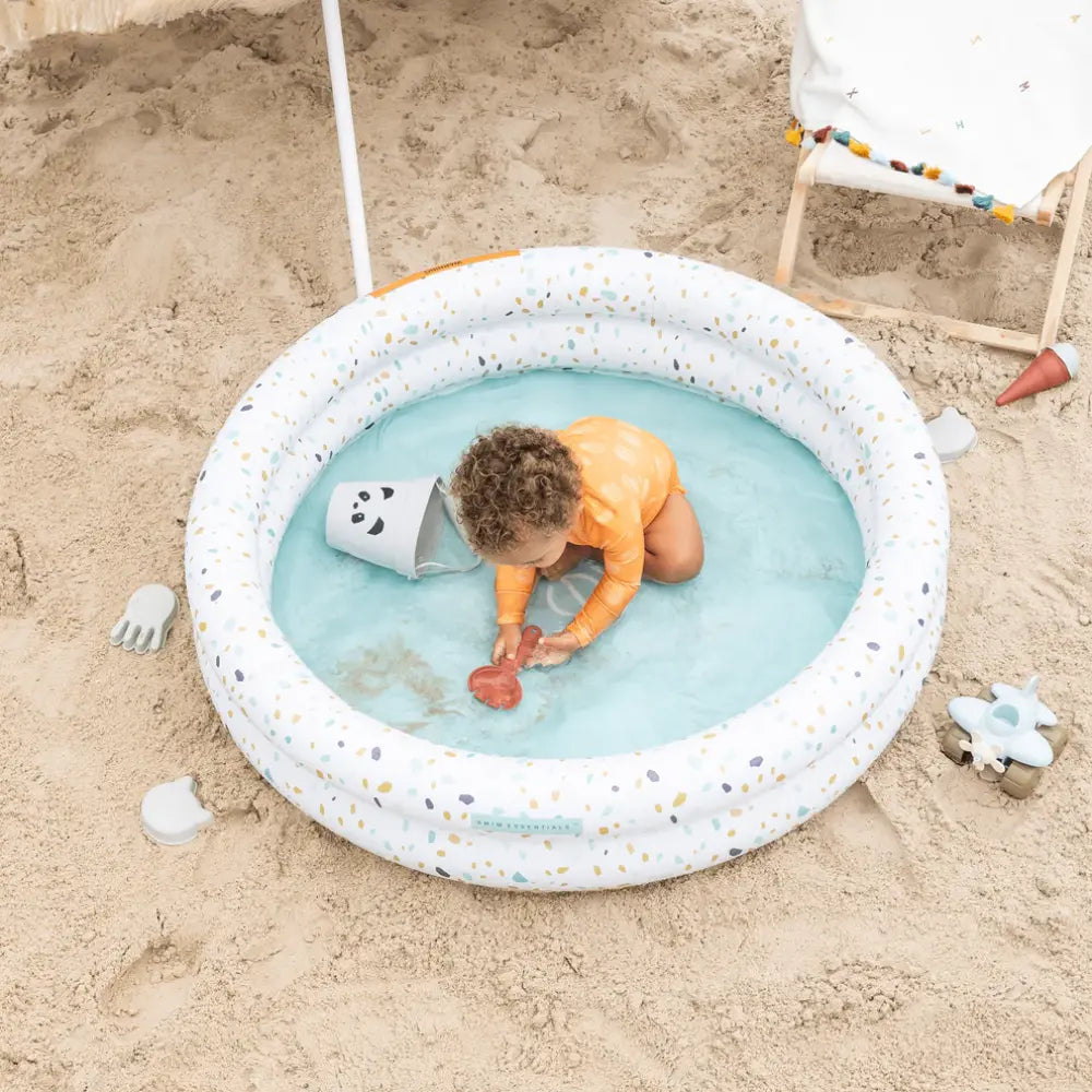 Swim Essentials Kids Pool, Inflatable PVC 100 cm Pool for Kids 1–3 Years, White - Terrazo Dream