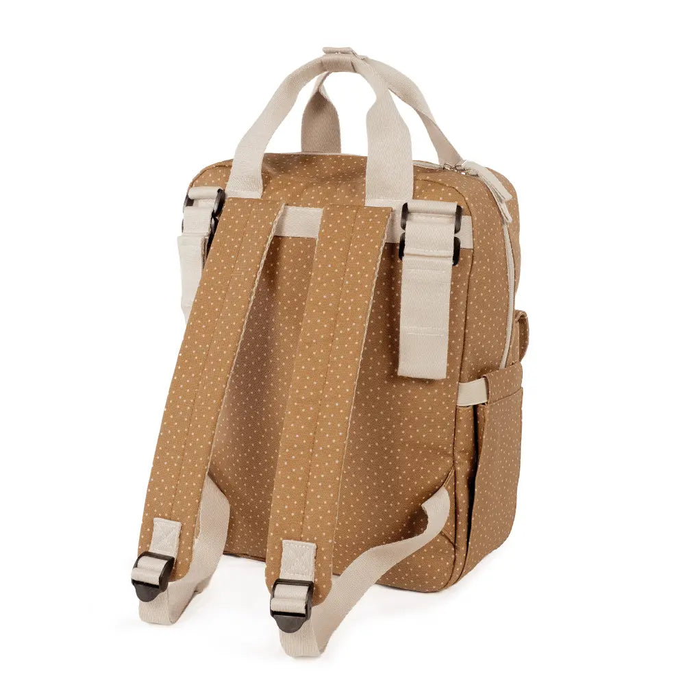 Walking Mum Diaper Backpack with Changing Pad, Large Capacity Water-Resistant with Multi-Pocket Organizer, Insulated Bottle Pocket, Shoulder &amp; Stroller Straps, Polka Dot - Cinnamon