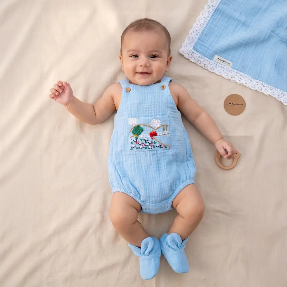 PureCloth.Co Little Meadows Baby Boy Hamper | Blue Set