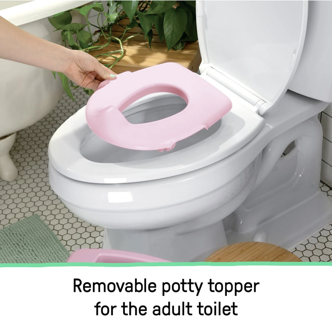 Ingenuity My Size Potty Pro 2-in-1 Toddler Potty Training Toilet with Flush Sound &amp; Detachable Potty Ring, 18 - 60 months/ Upto 22.5 Kgs - Pink