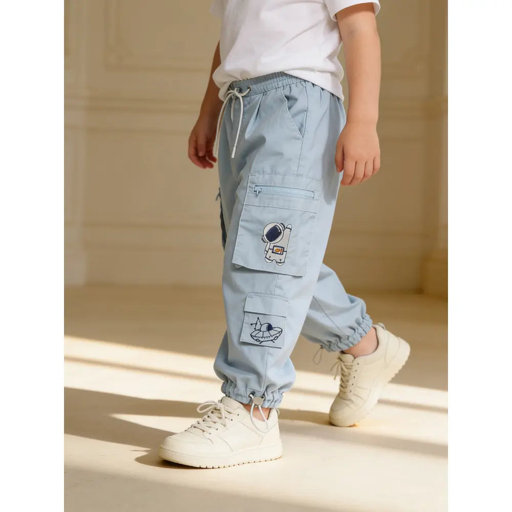 The Baby Trunk Unisex Astronaut Cargo Pants - Blue