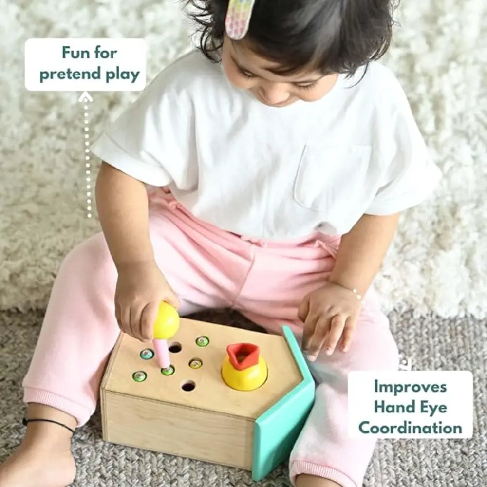 Curious Cub Montessori Box 8 | 8-Piece Wooden Toddler Toy Kit | Car Tracker, Bird Feeder &amp; More | 16+ Months