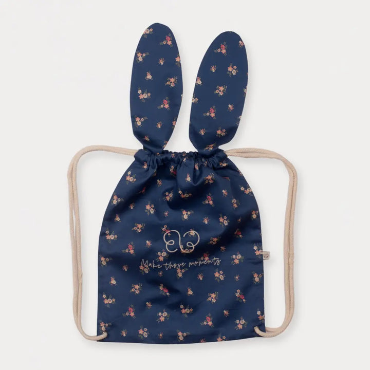 Early Sunday Bunny Bag For Girls - Ditsy Bouquet Navy