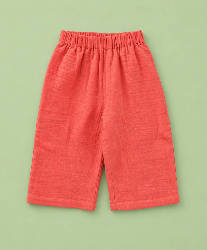Sweetlime By AS Coral Pattaka Muslin Kurta &amp; Pants Set For Girls