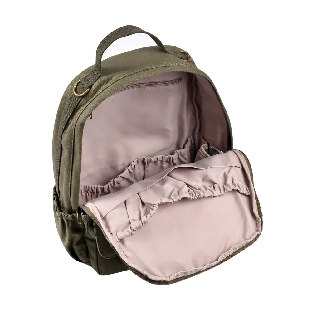 Beaba Tokyo Baby Diaper Backpack – Multifunctional Travel Baby Bag with Large Capacity, Multi-Pocket Organizer with Changing Pad, Insulated Bottle Pouch &amp; Stroller Clips, Ideal for Moms &amp; Dads On the Go, Lichen, 0m+