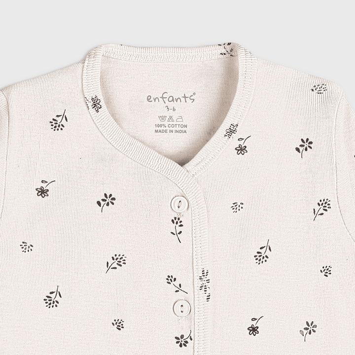 Enfants Creamy Flora Co-ords - Beige