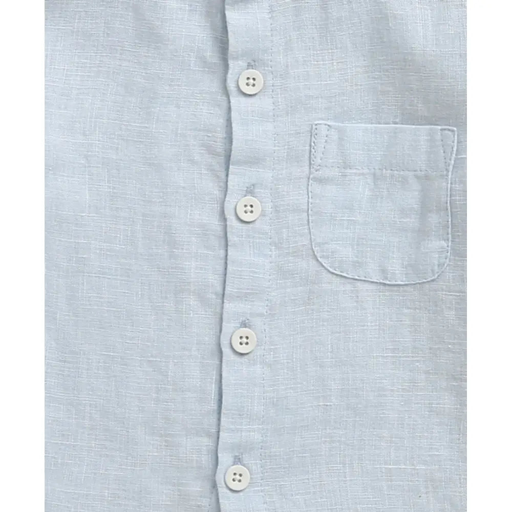 Sweetlime By As Sky Blue Mandarin Linen Shirt