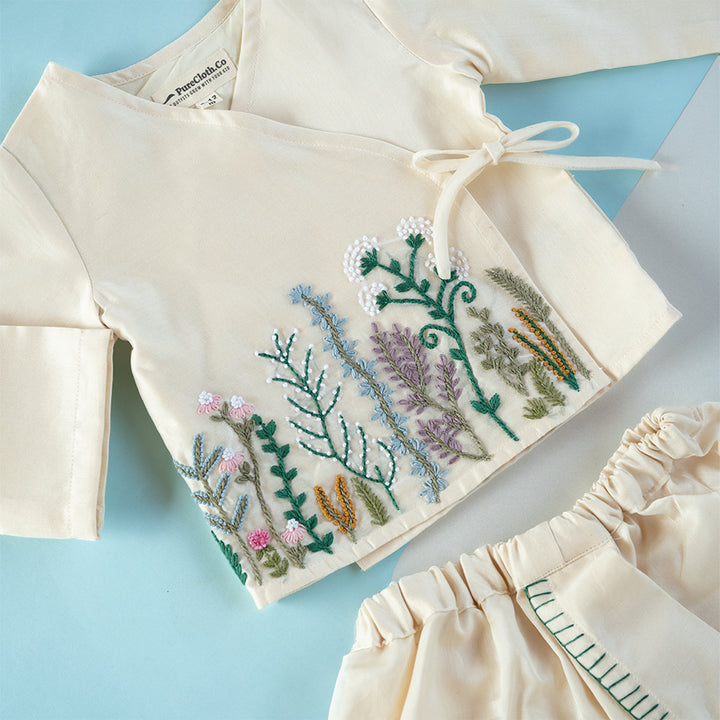 PureCloth.Co Co Jamna Set for Newborn Boys Chanderi Silk - Off-White