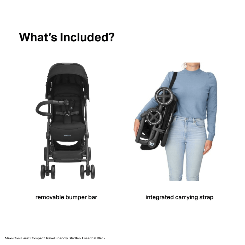 Maxi-Cosi Lara² Ultra-Compact Travel Baby Stroller, One-Hand Fold, Cab –