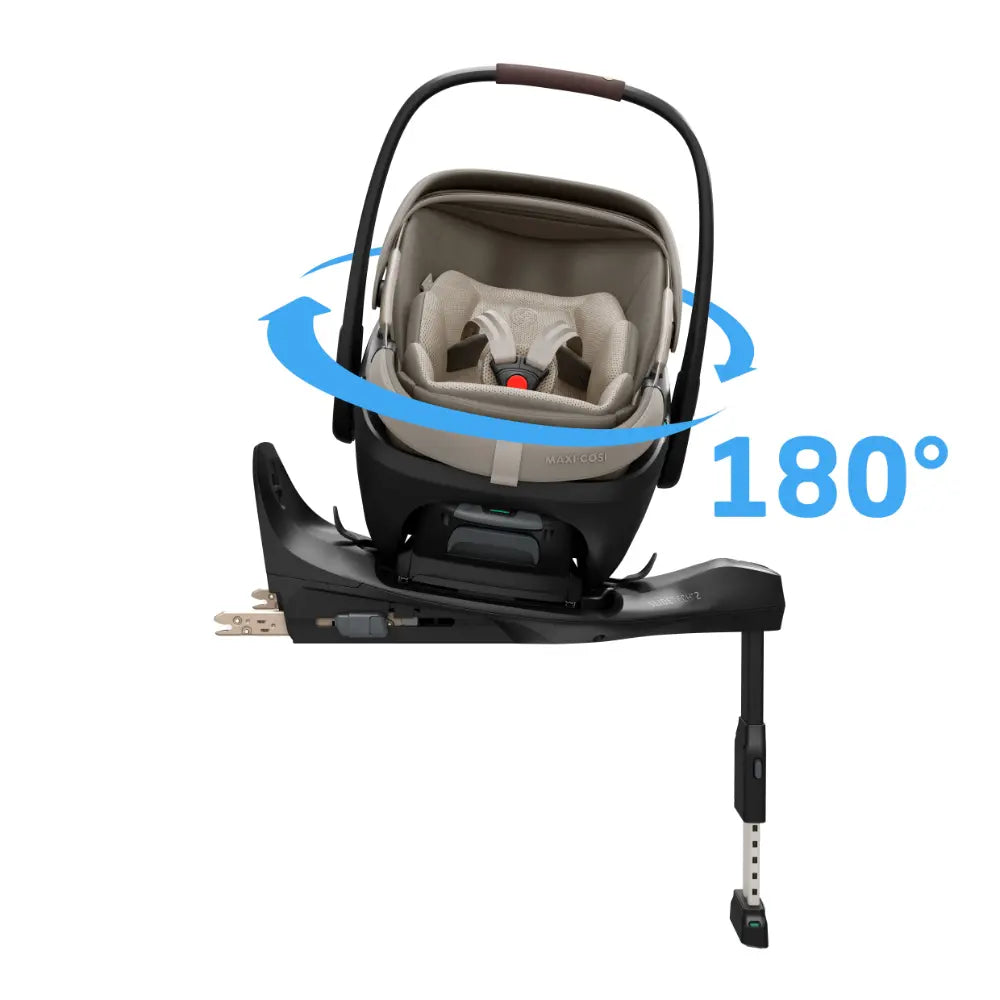 Maxi-Cosi Coral Slide Pro i-Size Newborn Car Seat, SLIDETECH®2 Sliding Car Seat Technology, Rear Facing, Carry Strap, 3 Recline Positions, Side Impact Protection, Climaflow Ventilation, Lightest Car Seat Only 2.5Kg, 0-24 Months - Sapphire Sand