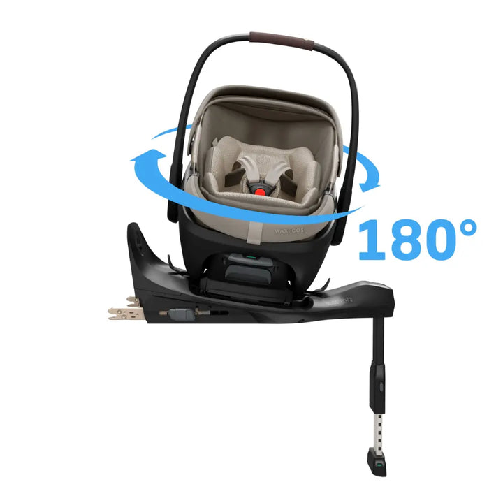 Maxi-Cosi Coral Slide Pro i-Size Newborn Car Seat, SLIDETECH®2 Sliding Car Seat Technology, Rear Facing, Carry Strap, 3 Recline Positions, Side Impact Protection, Climaflow Ventilation, Lightest Car Seat Only 2.5Kg, 0-24 Months - Sapphire Sand