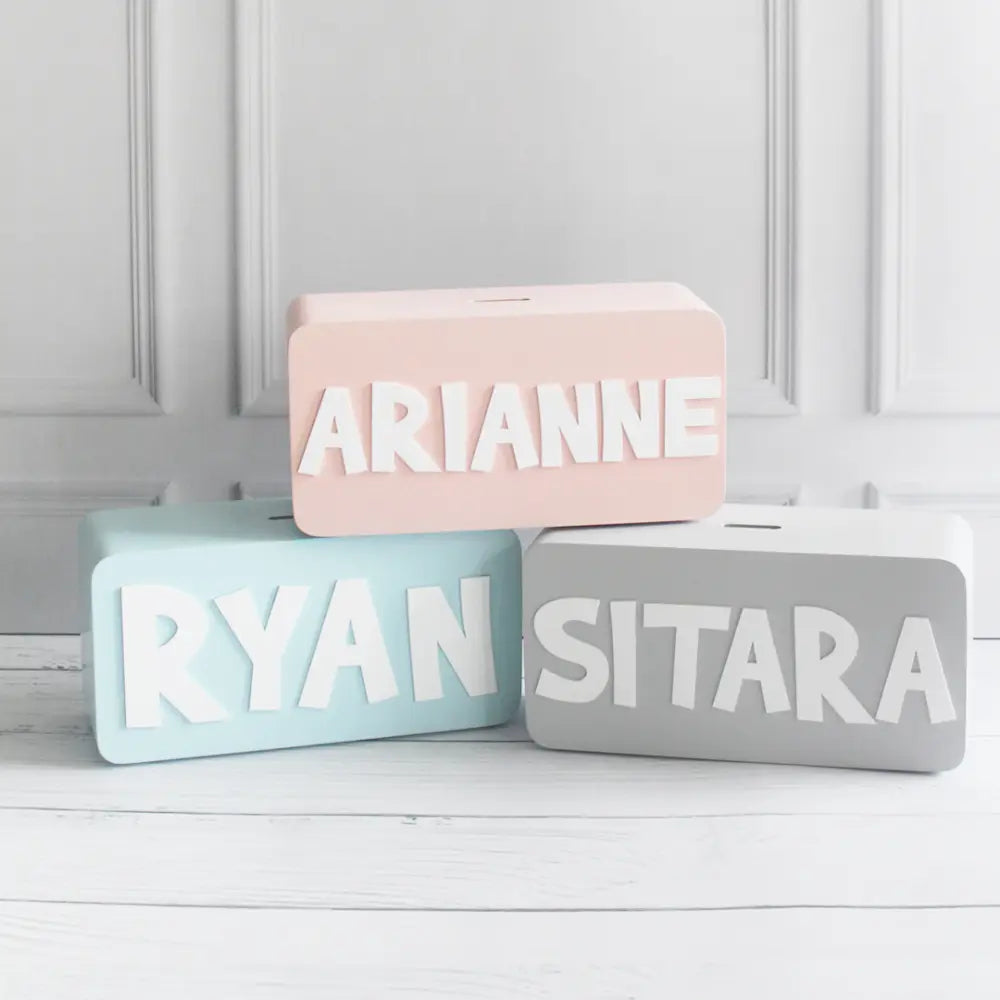The Tiny Trove Rectangle Piggy Bank - Blue